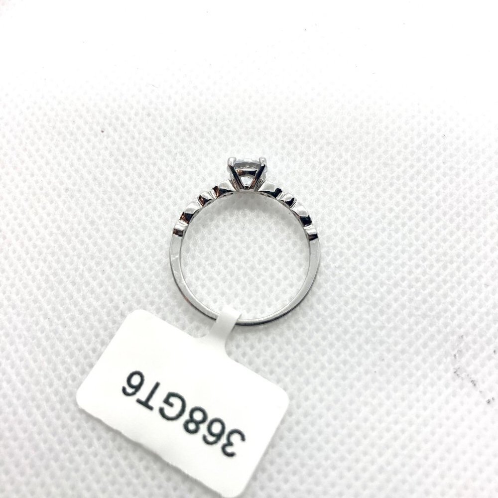 Sterling Silver 925 Round Cut Ring Size 8 - Picture 9 of 12